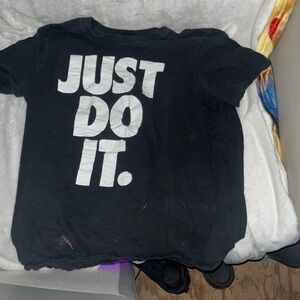 Nike Black T-Shirt with White 'Just Do It' Slogan